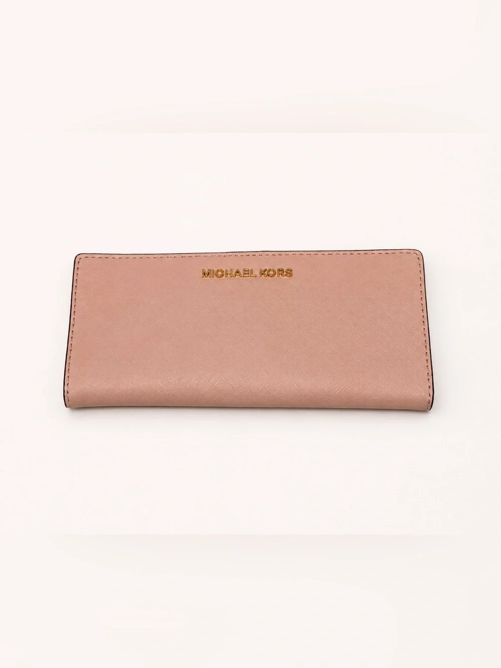 Michael Kors Blush Pink Saffiano Leather Wallet with Gold Logo